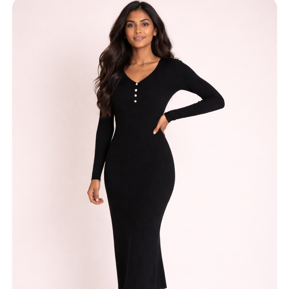 NWOT Black Maxi Sweater Dress